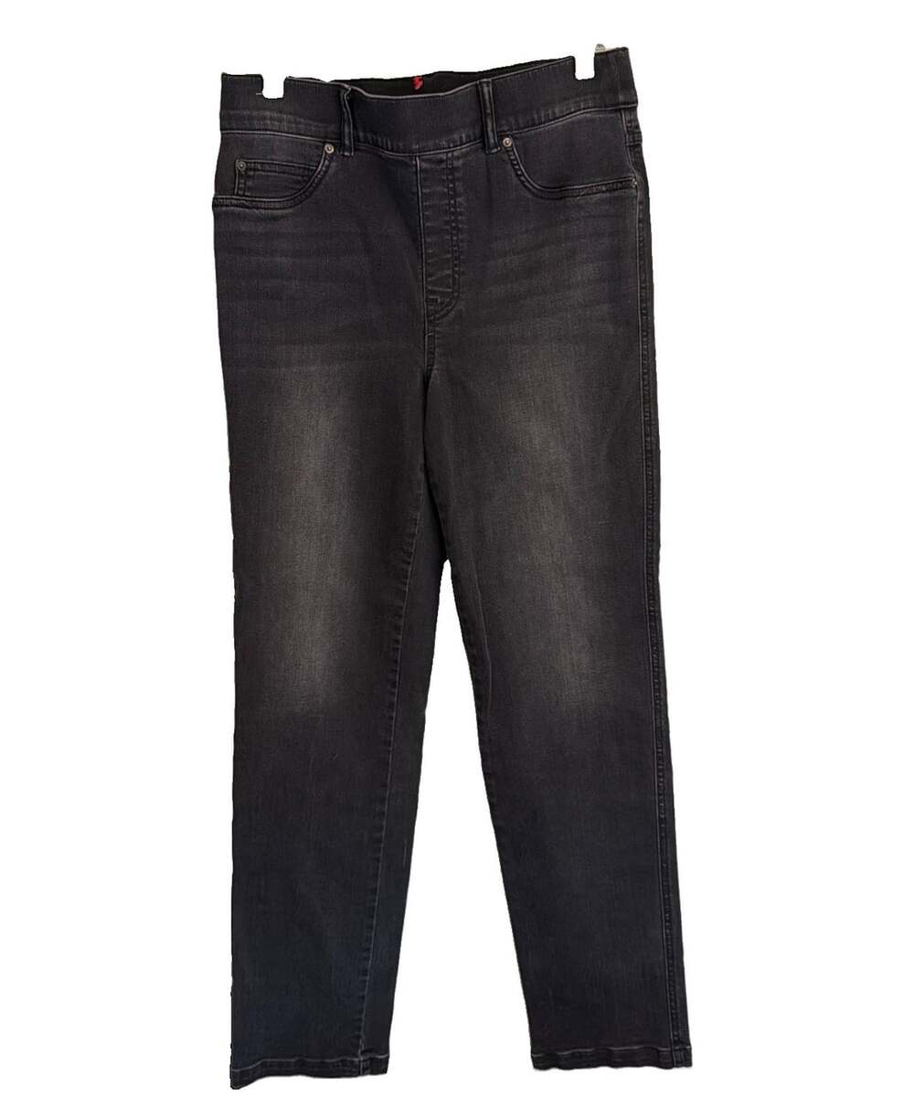 SPANX Ankle Straight Leg Jeans Black Pull On Tall Size M Small 20355T W30”/L29” - Picture 1 of 10